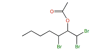 1,1,3-Tribromoheptan-2-yl acetate